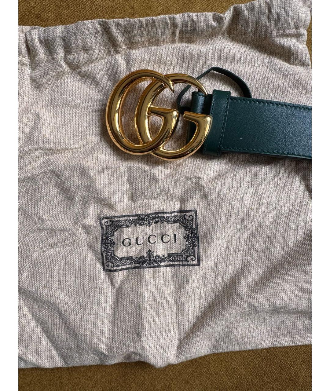 GUCCI Зеленый кожаный ремень, фото 6