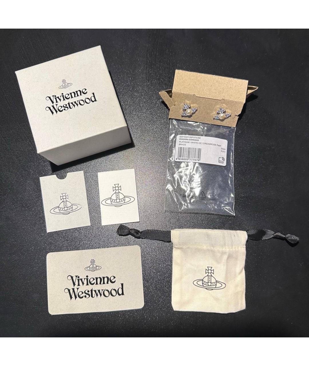 VIVIENNE WESTWOOD Серебряные латунные серьги, фото 4