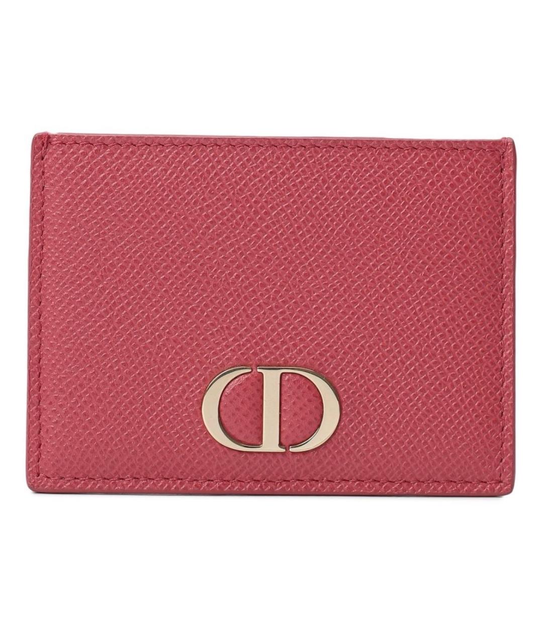 CHRISTIAN DIOR Коралловый кожаный кардхолдер, фото 4