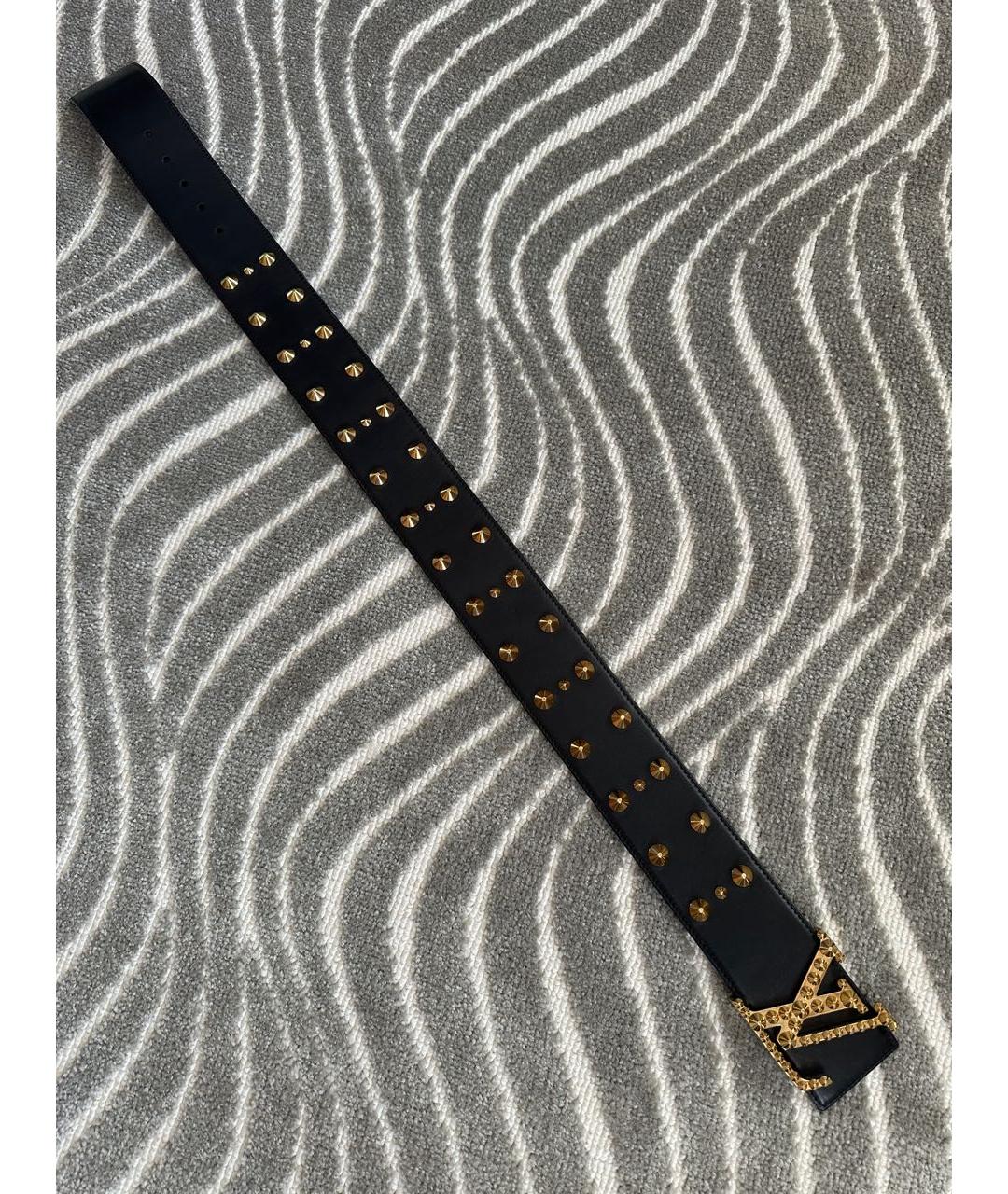 LOUIS VUITTON Черный кожаный ремень, фото 4