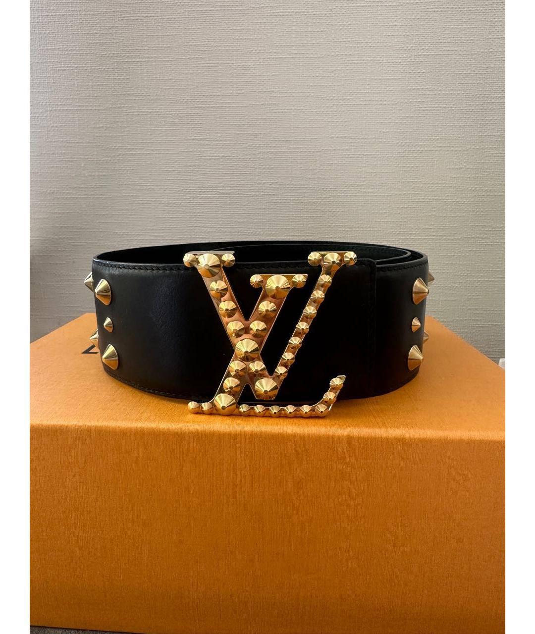 LOUIS VUITTON Черный кожаный ремень, фото 7