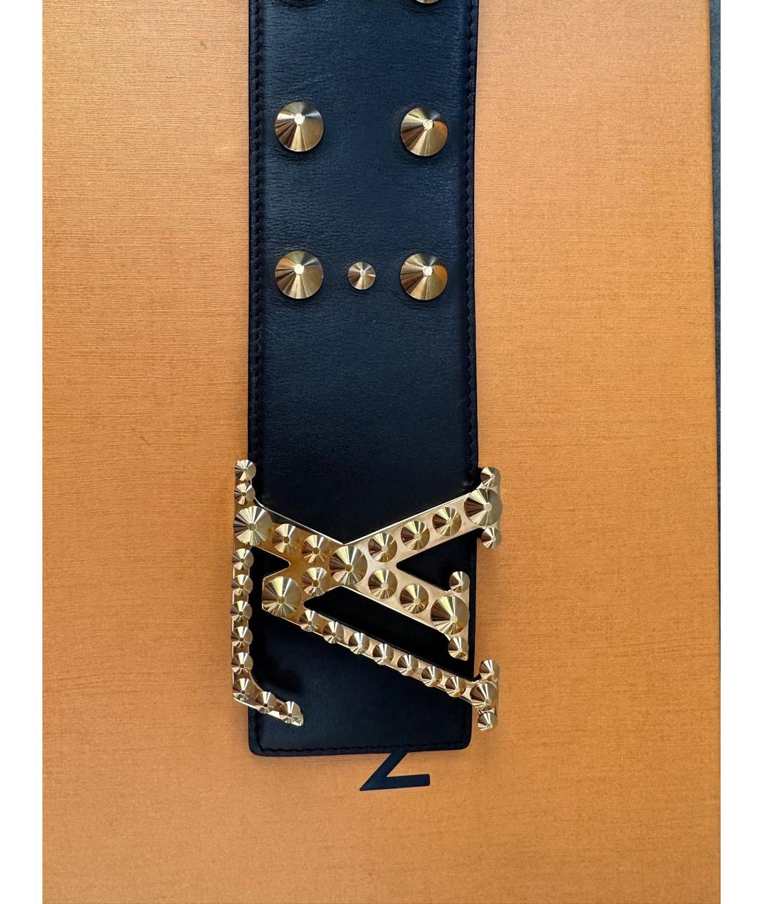 LOUIS VUITTON Черный кожаный ремень, фото 2