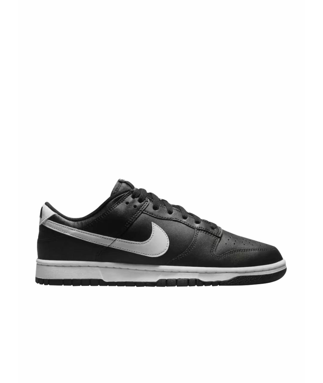 NIKE Черные кожаные низкие кроссовки / кеды, фото 1