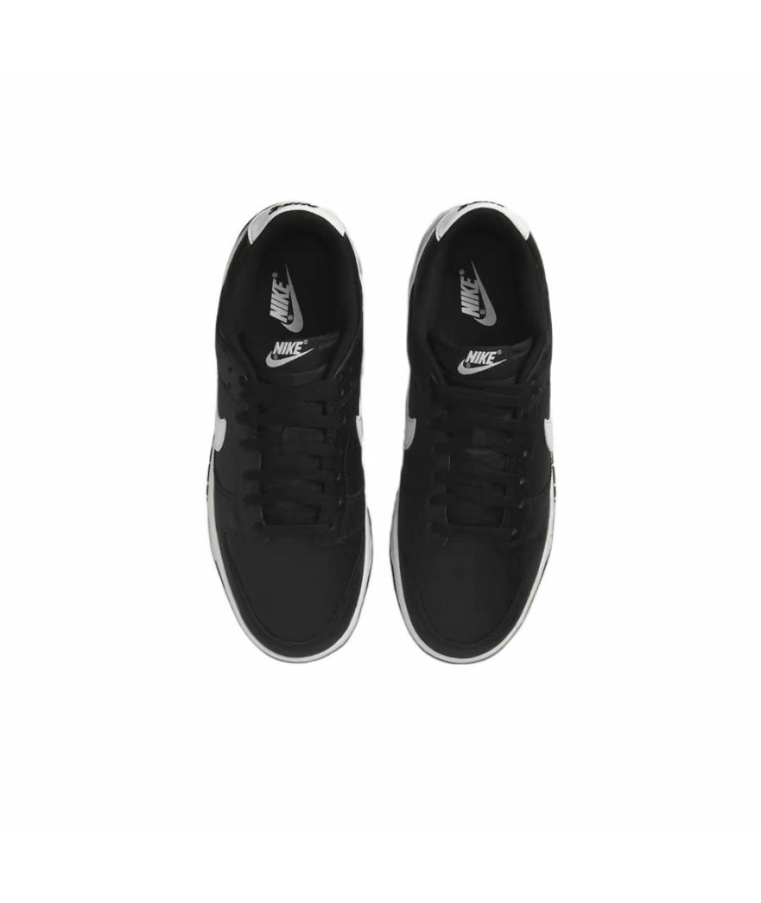 NIKE Черные кожаные низкие кроссовки / кеды, фото 3