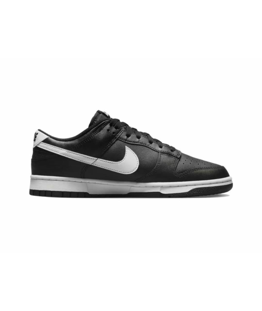 NIKE Черные кожаные низкие кроссовки / кеды, фото 2