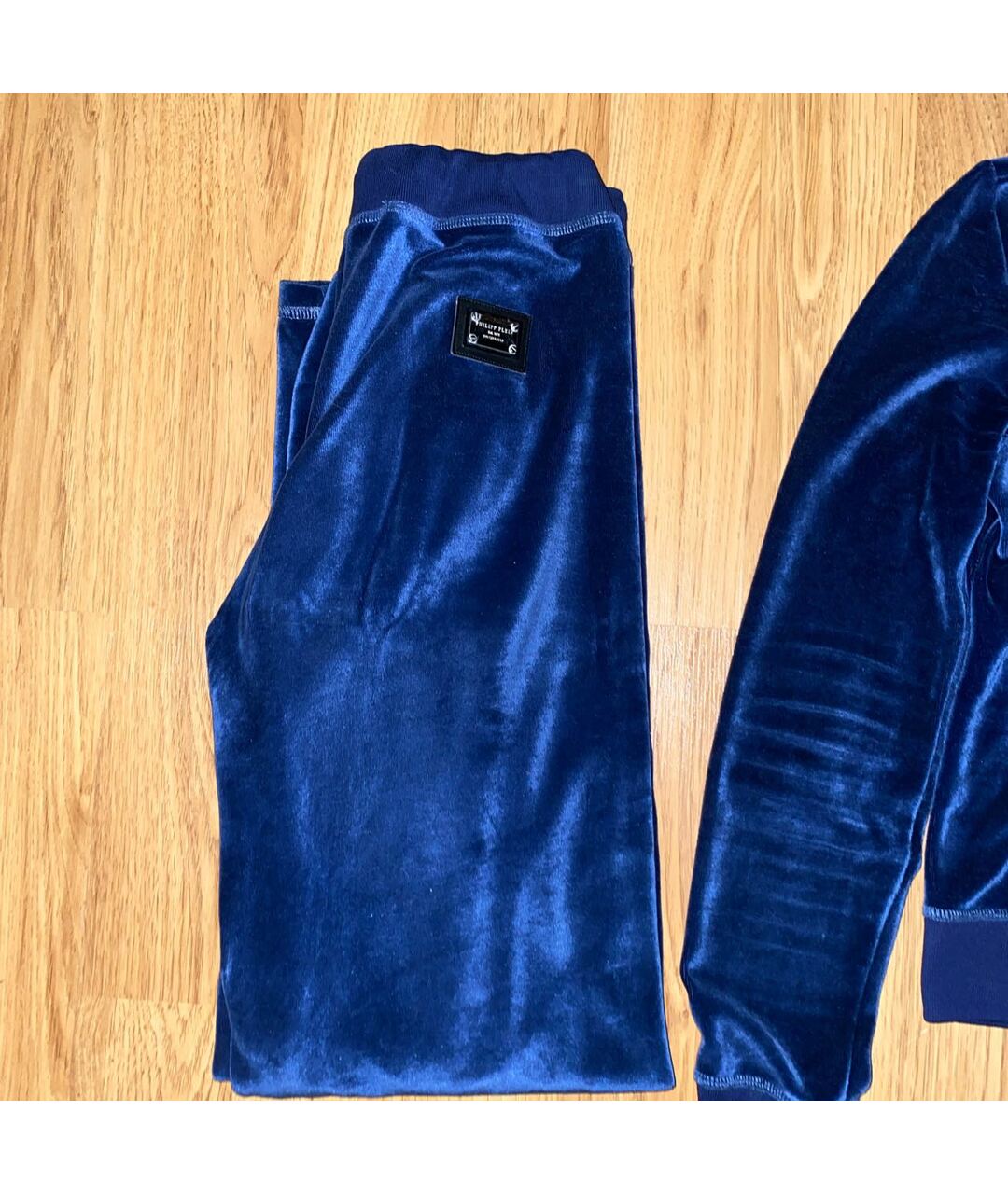 PHILIPP PLEIN Синий велюровый костюм с брюками, фото 3