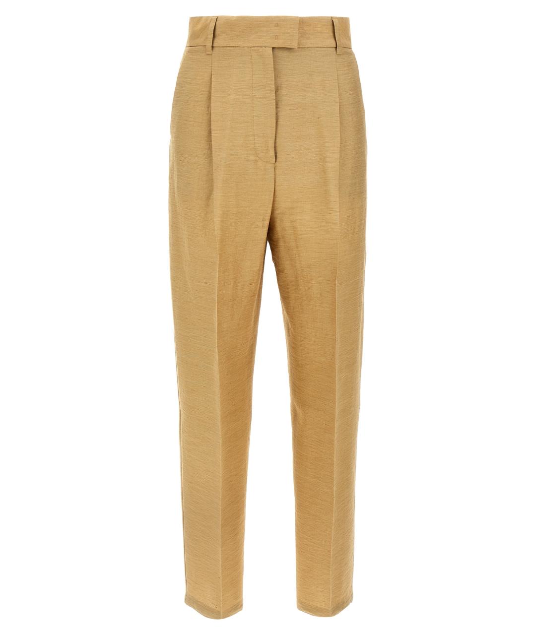 MAX MARA Бежевые прямые брюки, фото 1