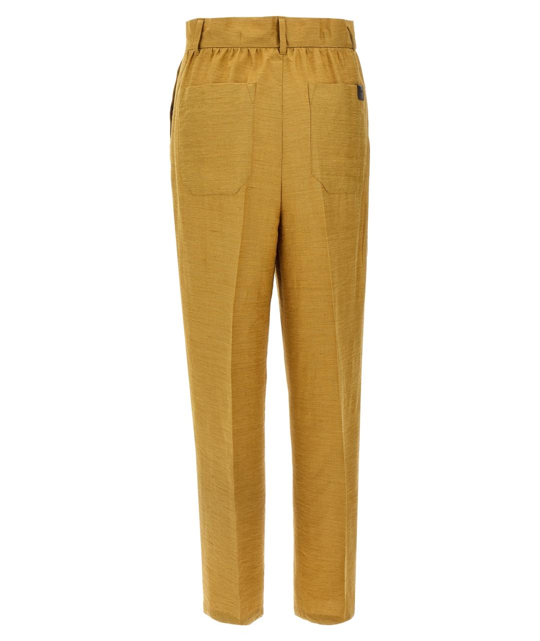 MAX MARA Золотые прямые брюки, фото 2
