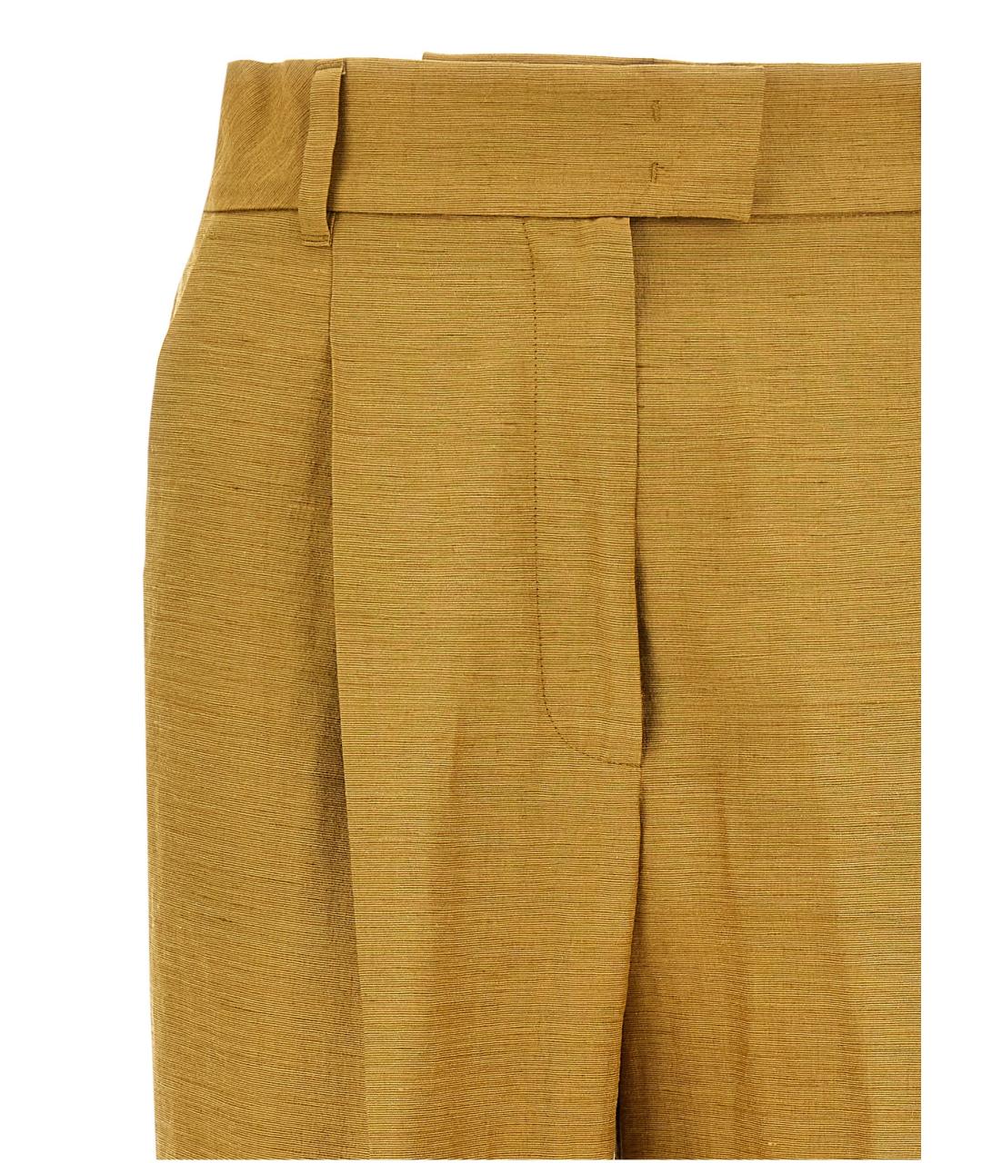 MAX MARA Золотые прямые брюки, фото 3