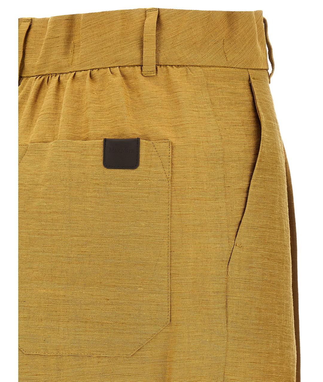 MAX MARA Золотые прямые брюки, фото 4