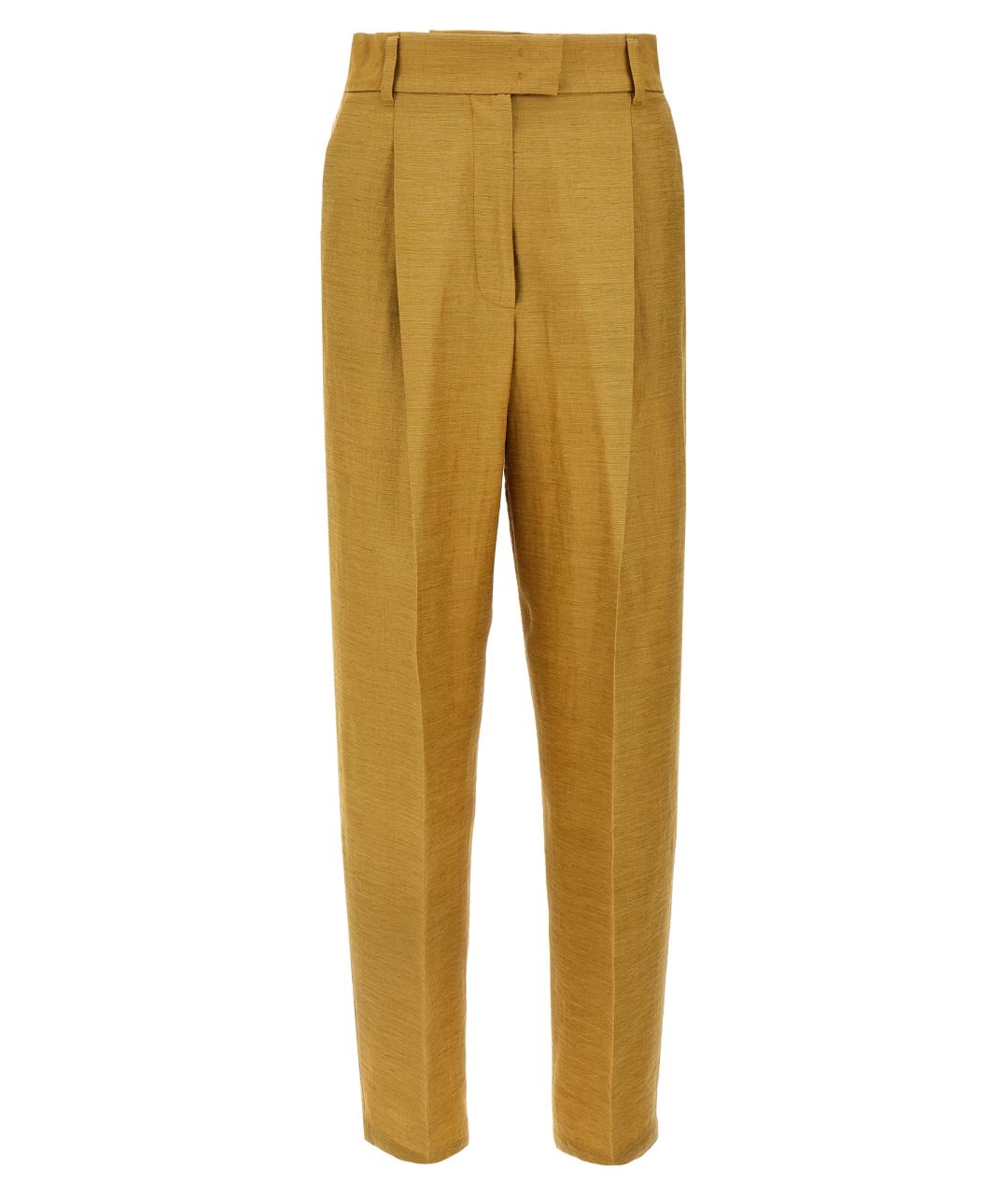 MAX MARA Золотые прямые брюки, фото 1