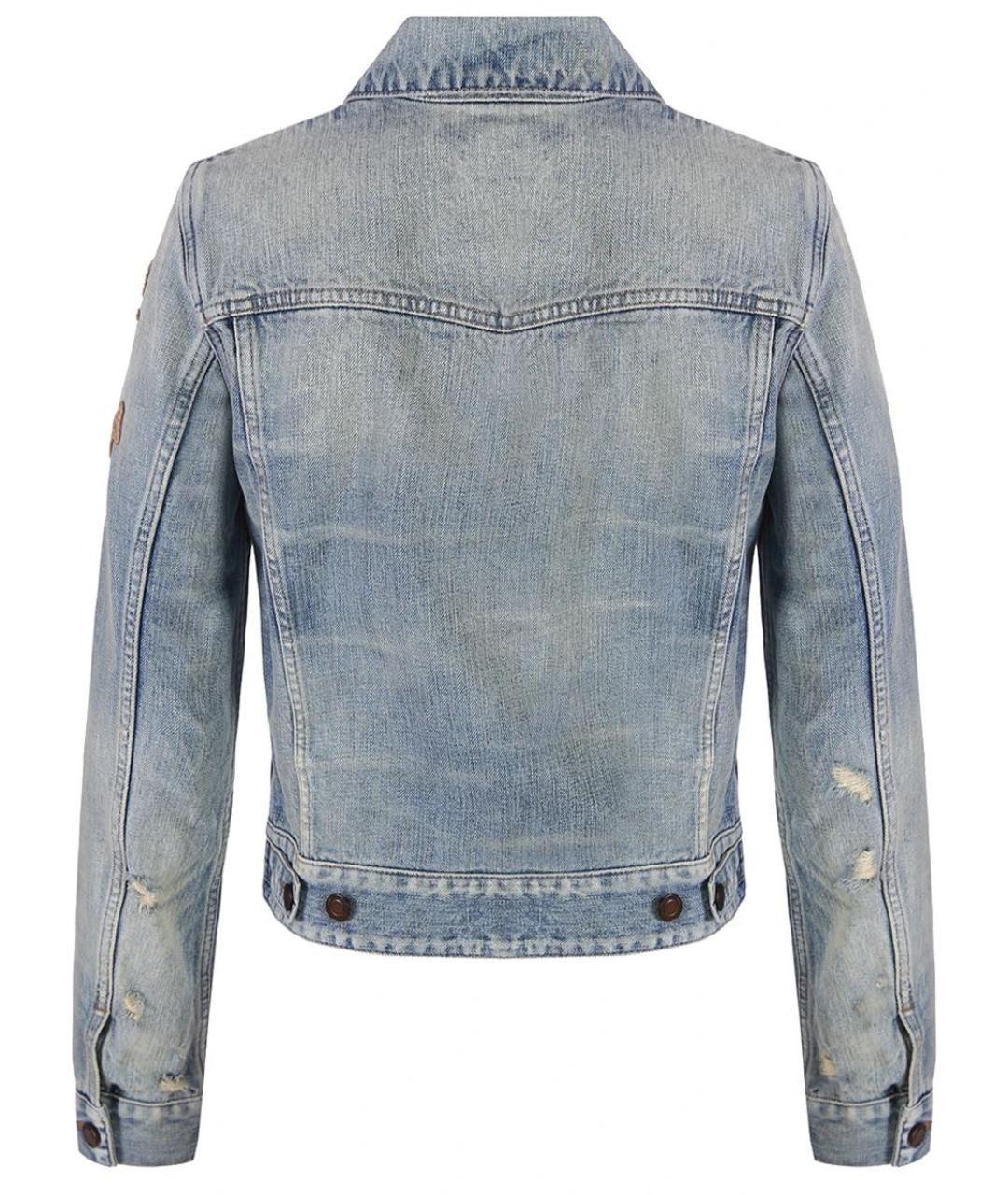 SAINT LAURENT Голубая хлопковая куртка, фото 2