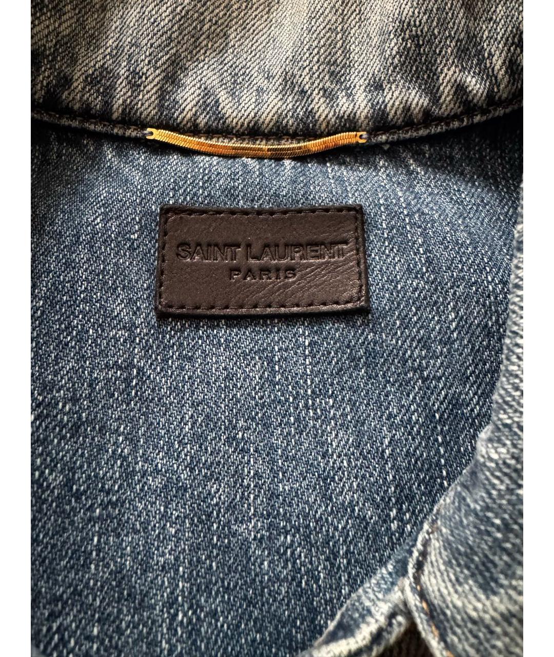 SAINT LAURENT Голубая хлопковая куртка, фото 3