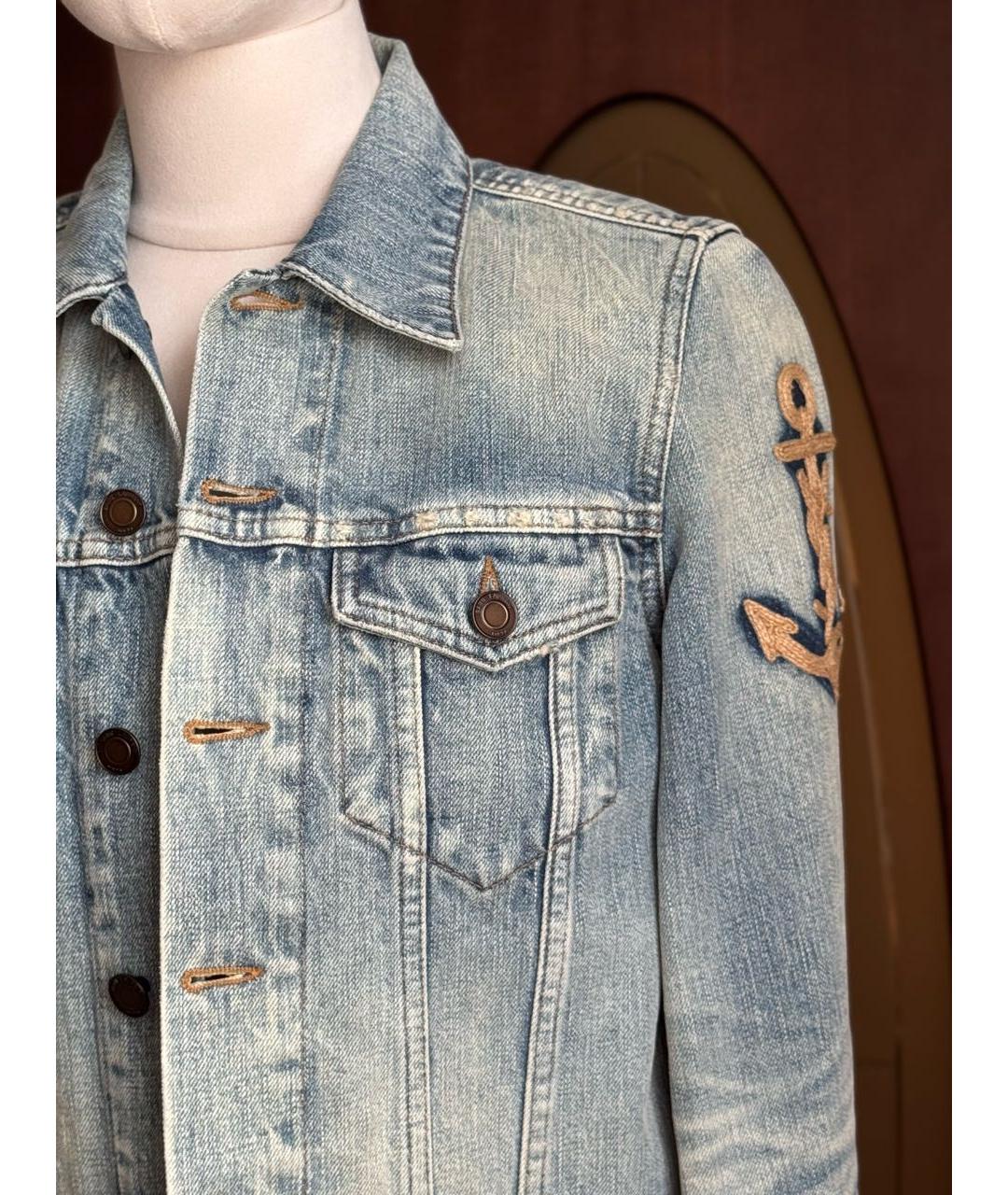 SAINT LAURENT Голубая хлопковая куртка, фото 4