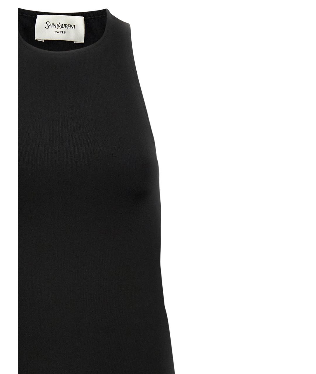 SAINT LAURENT Черное вискозное повседневное платье, фото 3