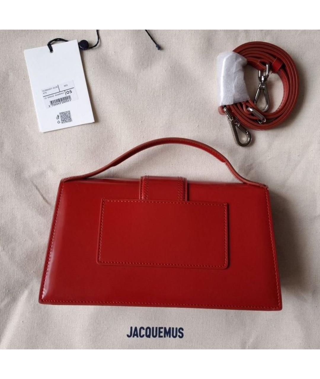 JACQUEMUS Красная сумка с короткими ручками из лакированной кожи, фото 3
