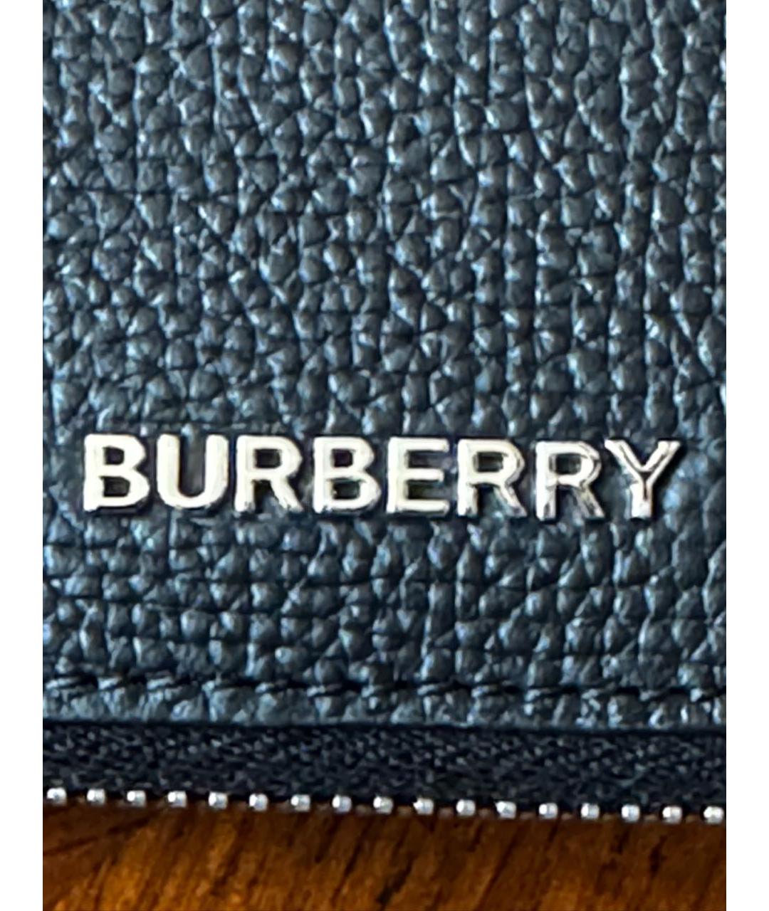 BURBERRY Черный кожаный кошелек, фото 4