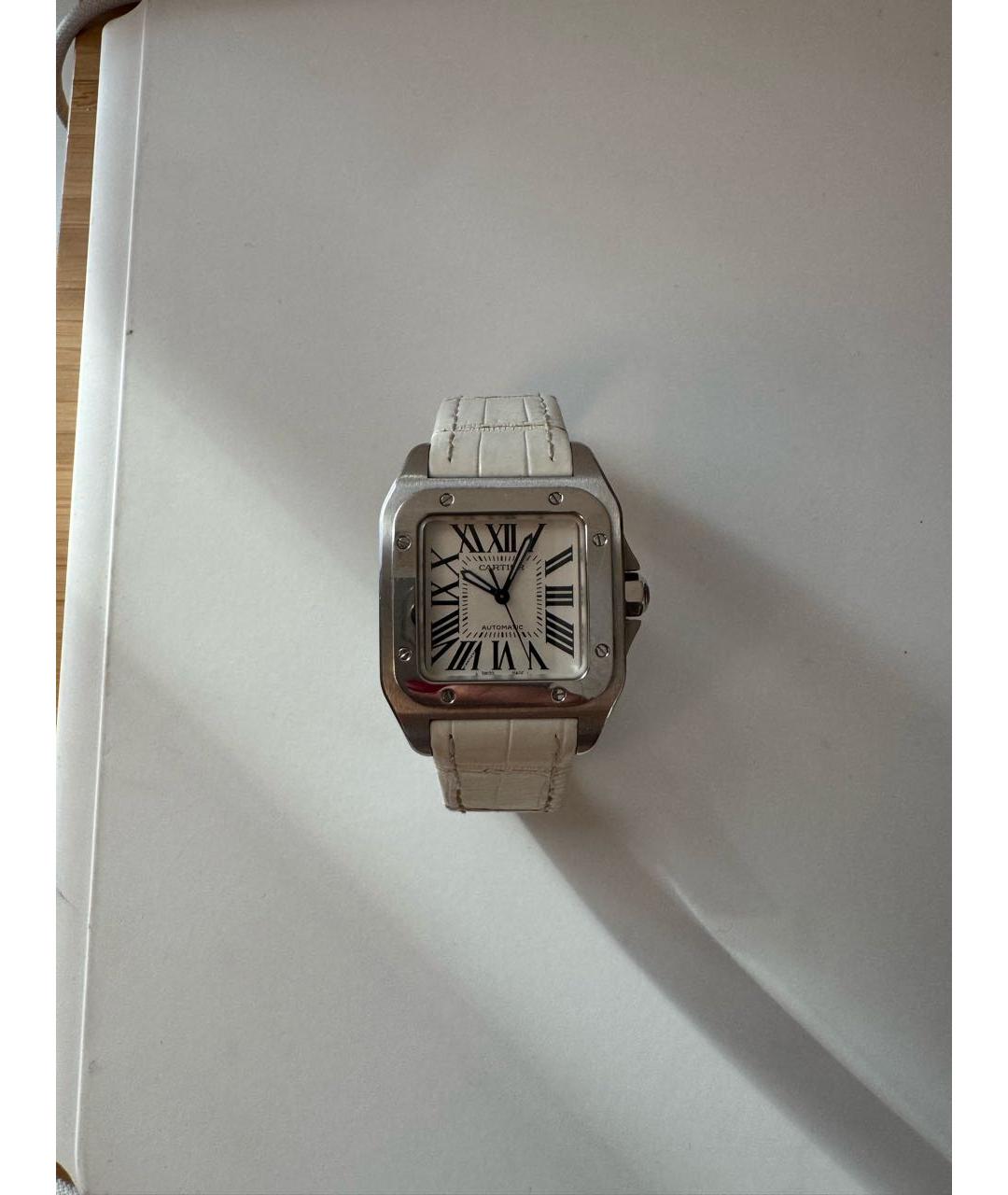 CARTIER Белые кожаные часы, фото 8