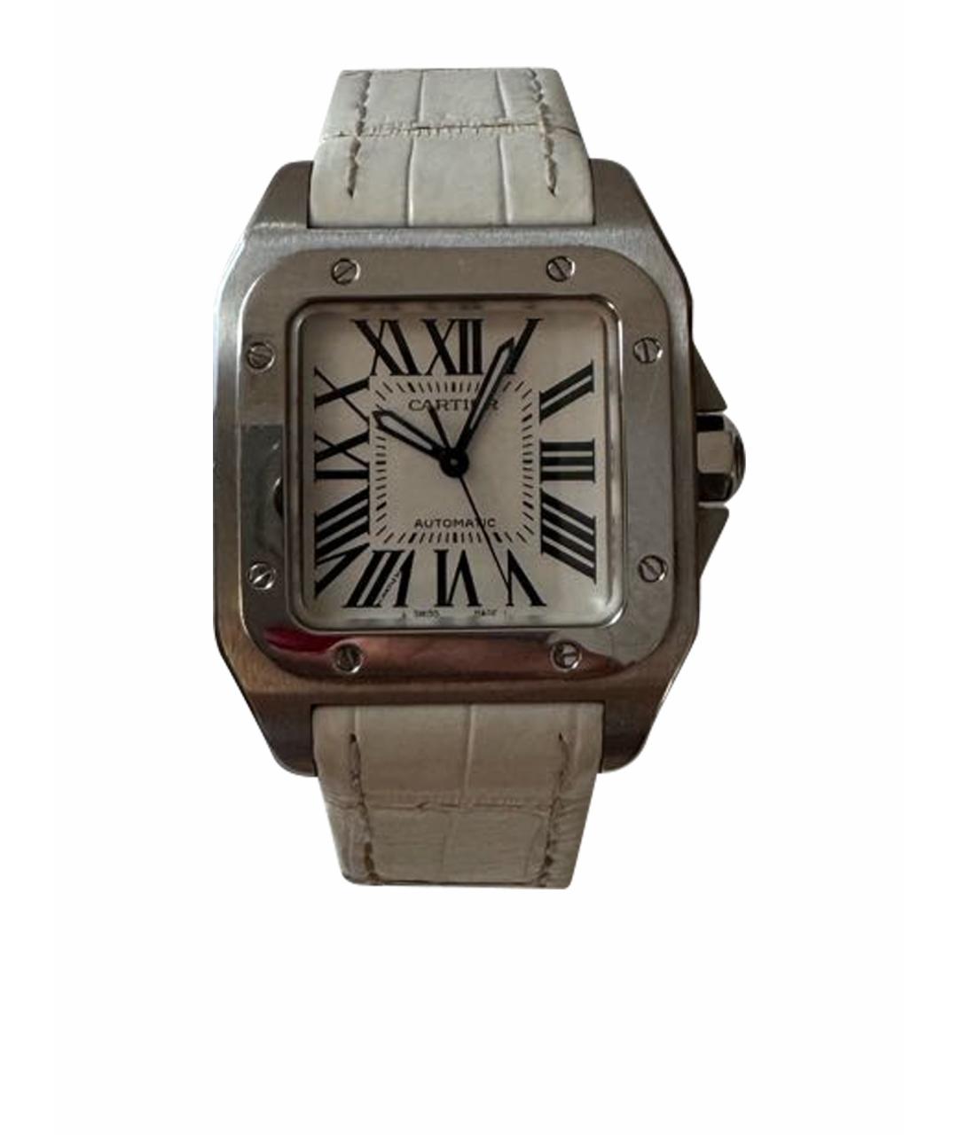 CARTIER Белые кожаные часы, фото 1