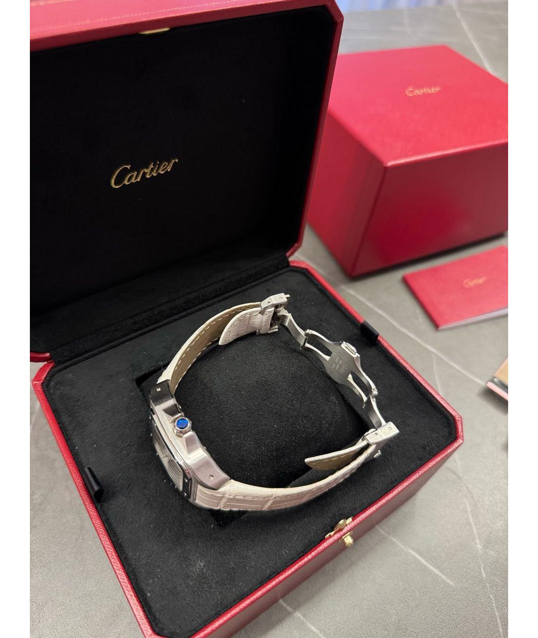 CARTIER Белые кожаные часы, фото 6