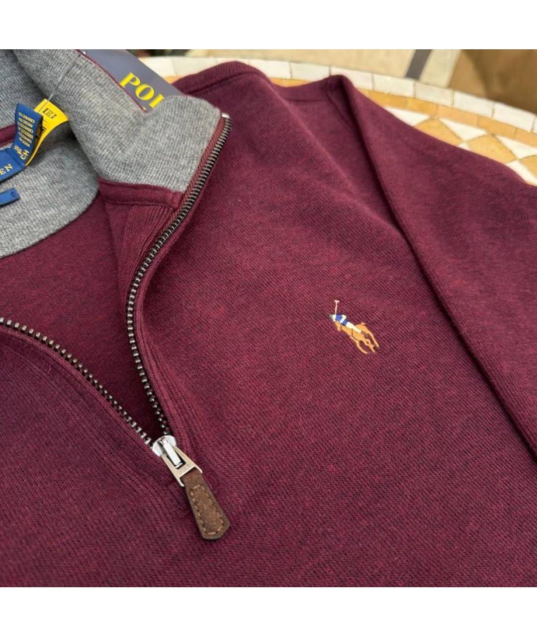 POLO RALPH LAUREN Бордовый хлопковый джемпер / свитер, фото 5