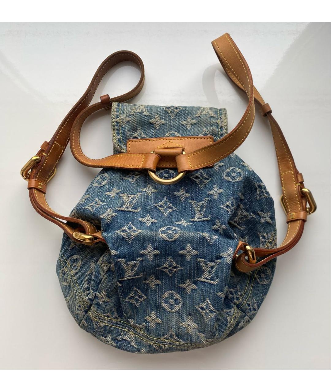 LOUIS VUITTON Голубой деним рюкзак, фото 2