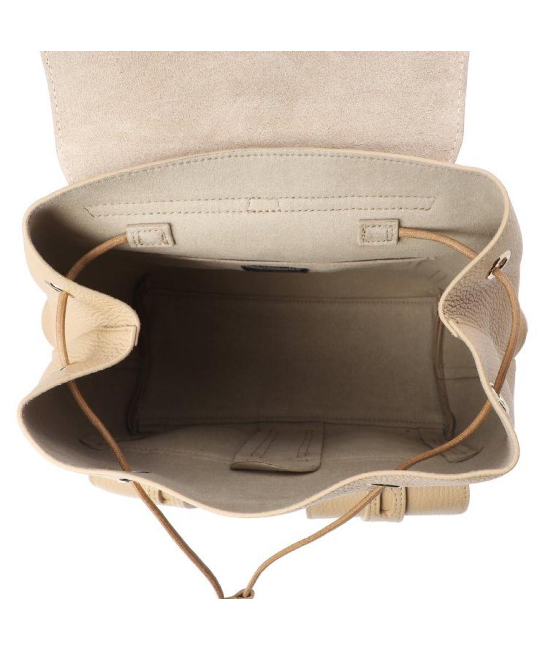 FURLA Бежевый кожаный рюкзак, фото 4