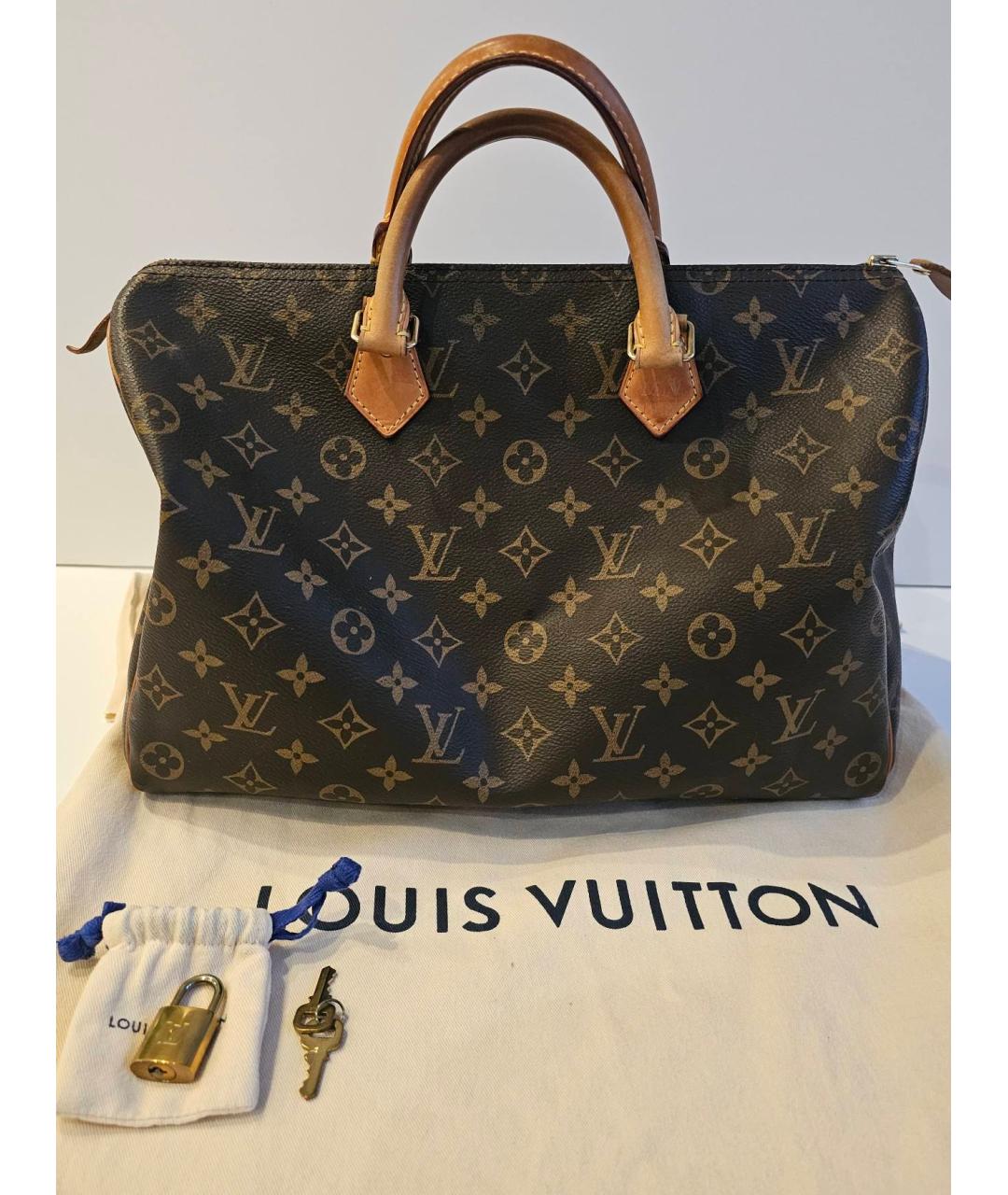 LOUIS VUITTON Коричневая сумка с короткими ручками, фото 5