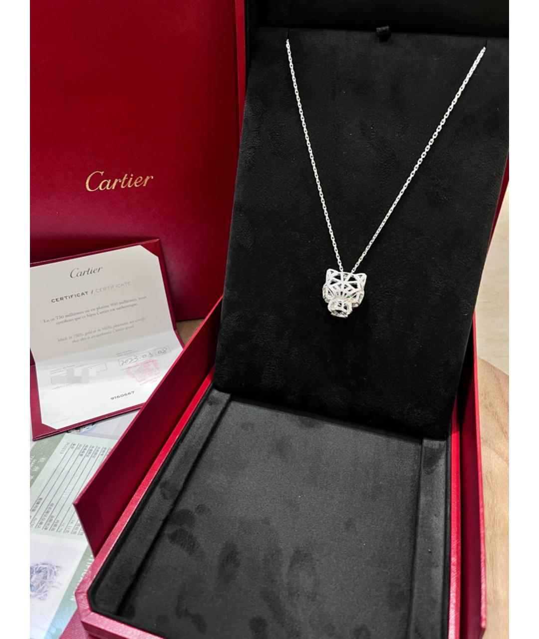 CARTIER Серебряное колье из белого золота, фото 2