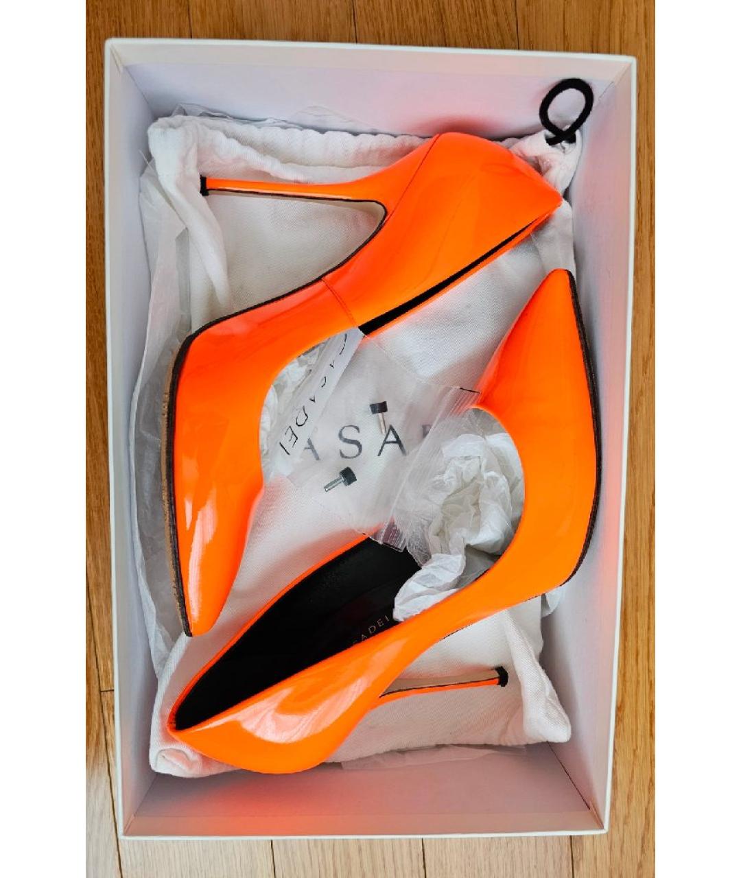 CASADEI Оранжевое туфли из лакированной кожи, фото 9