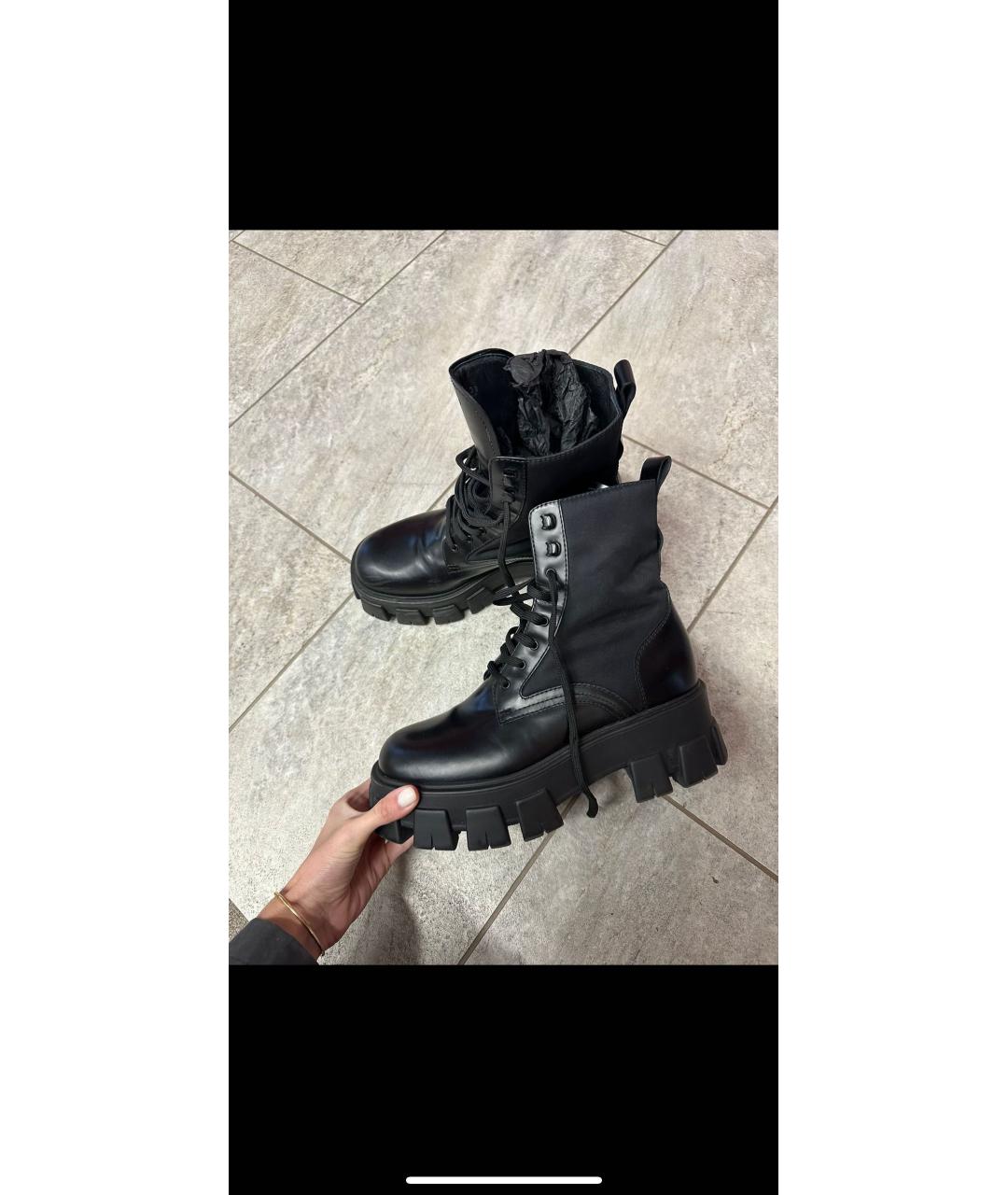 PRADA Черные кожаные ботинки, фото 3