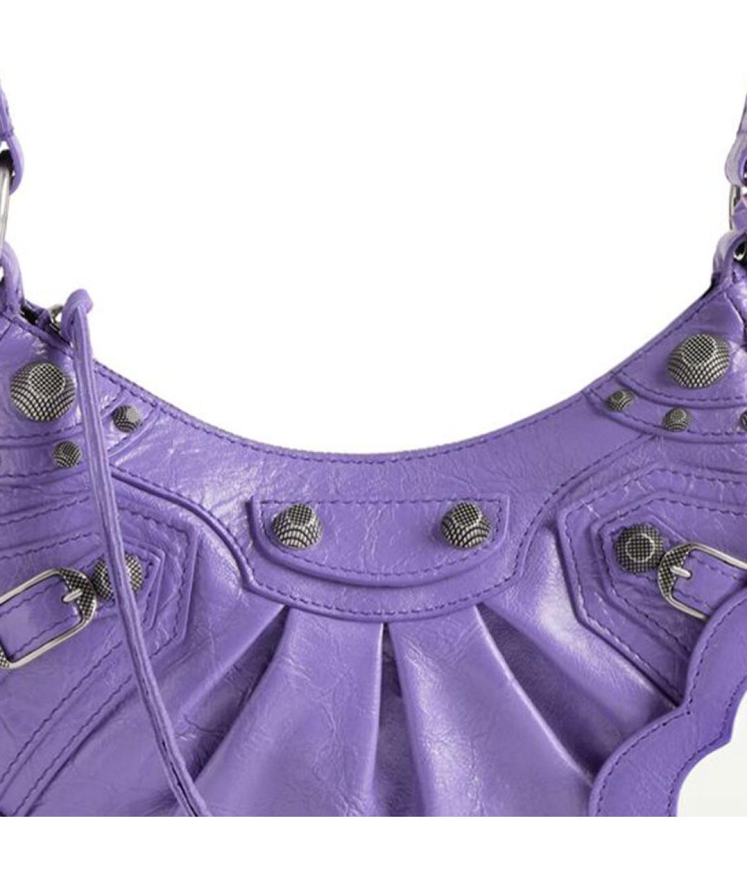 BALENCIAGA Фиолетовая кожаная сумка через плечо, фото 5