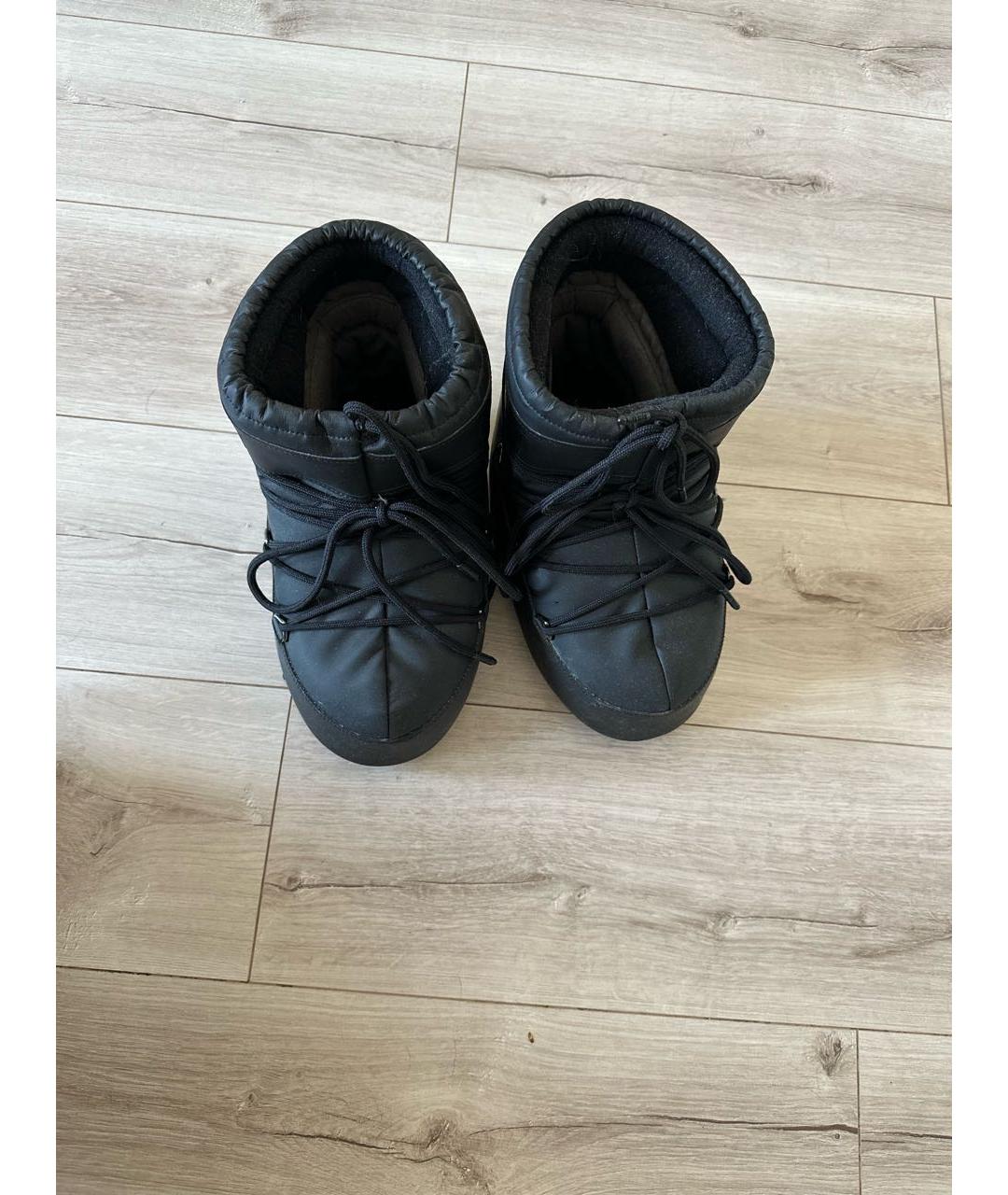 MOON BOOT Черные высокие ботинки из искусственной кожи, фото 2