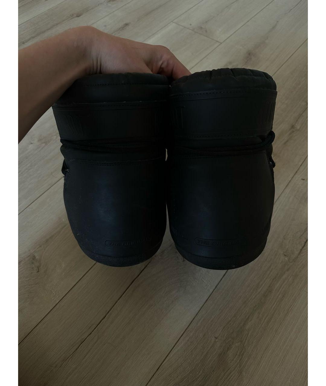 MOON BOOT Черные высокие ботинки из искусственной кожи, фото 4