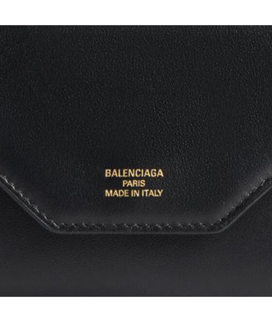 BALENCIAGA Черный кожаный кошелек, фото 4