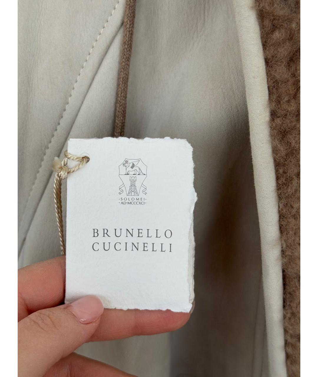 BRUNELLO CUCINELLI Бежевая замшевая дубленка, фото 5