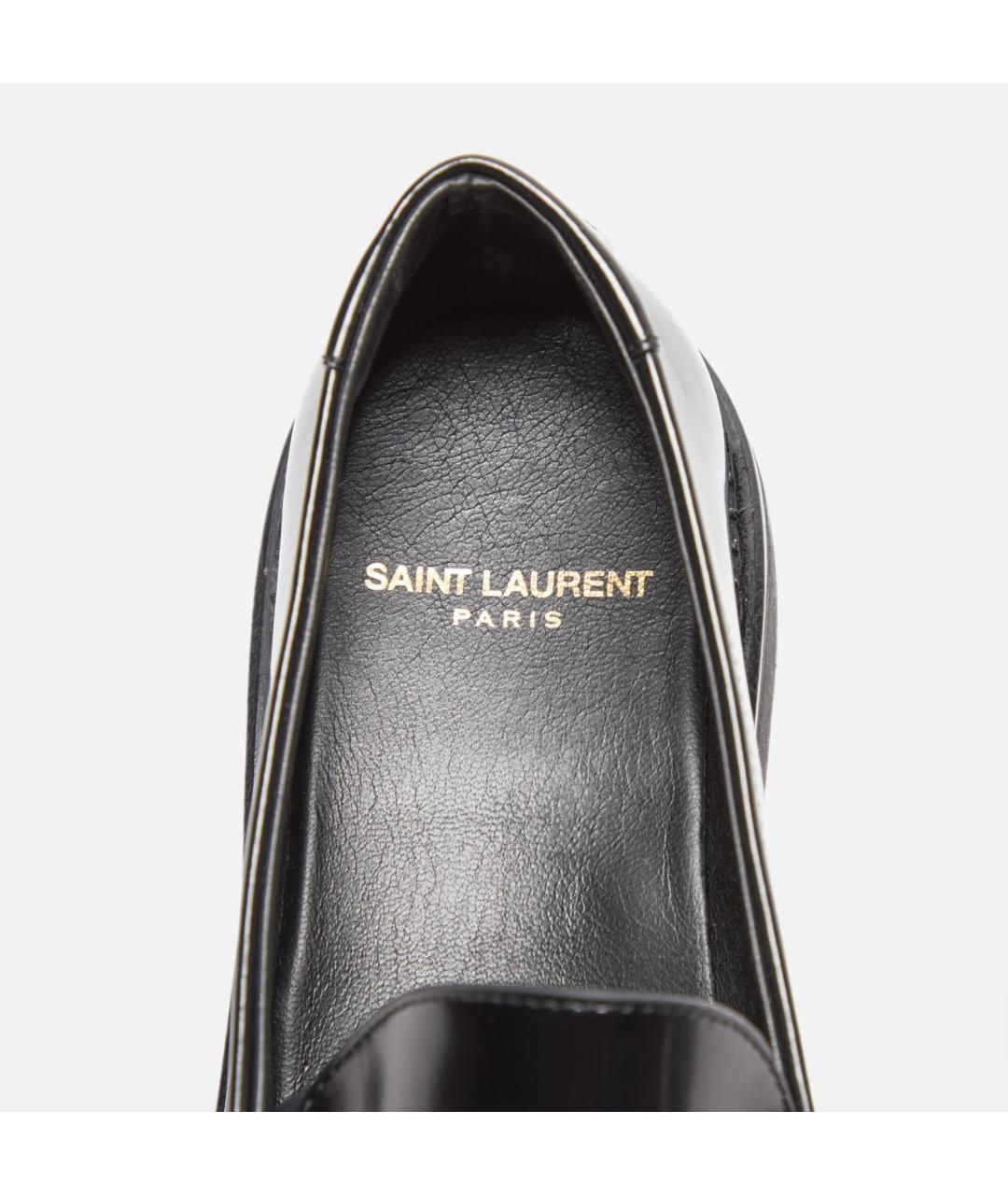 SAINT LAURENT Черные кожаные лоферы, фото 2