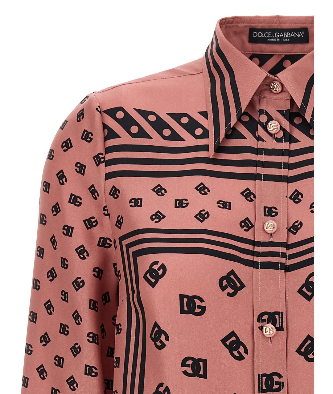 DOLCE&GABBANA Розовая шелковая блузы, фото 3