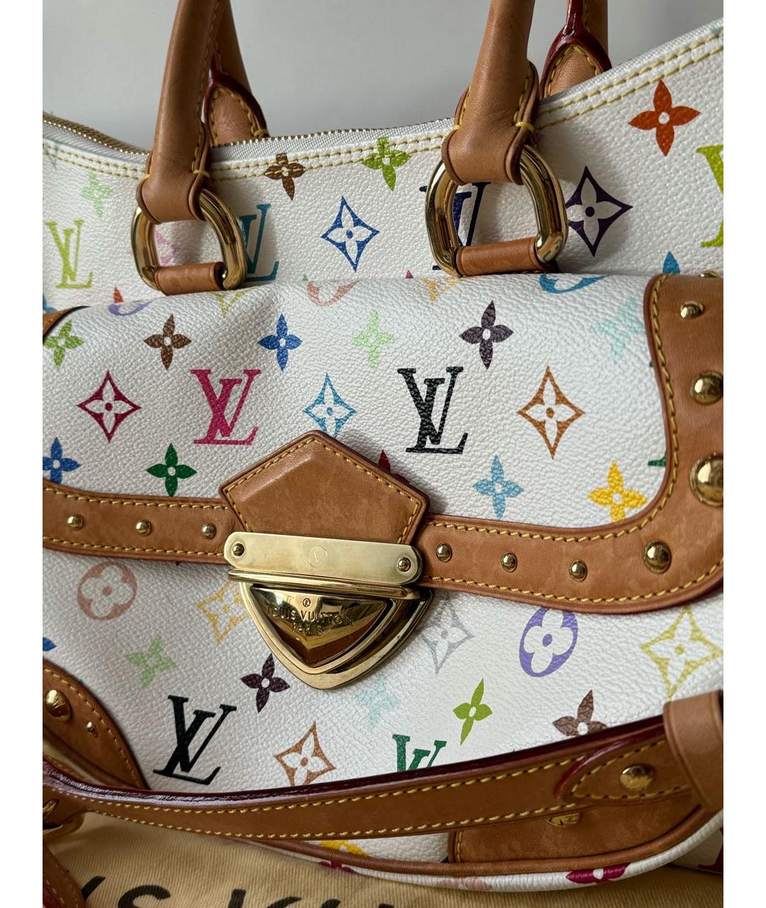 LOUIS VUITTON Белая сумка с короткими ручками из искусственной кожи, фото 4