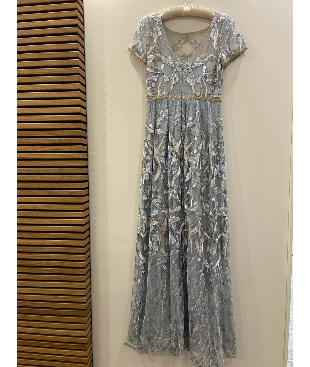 MARCHESA NOTTE Голубое вискозное вечернее платье, фото 2
