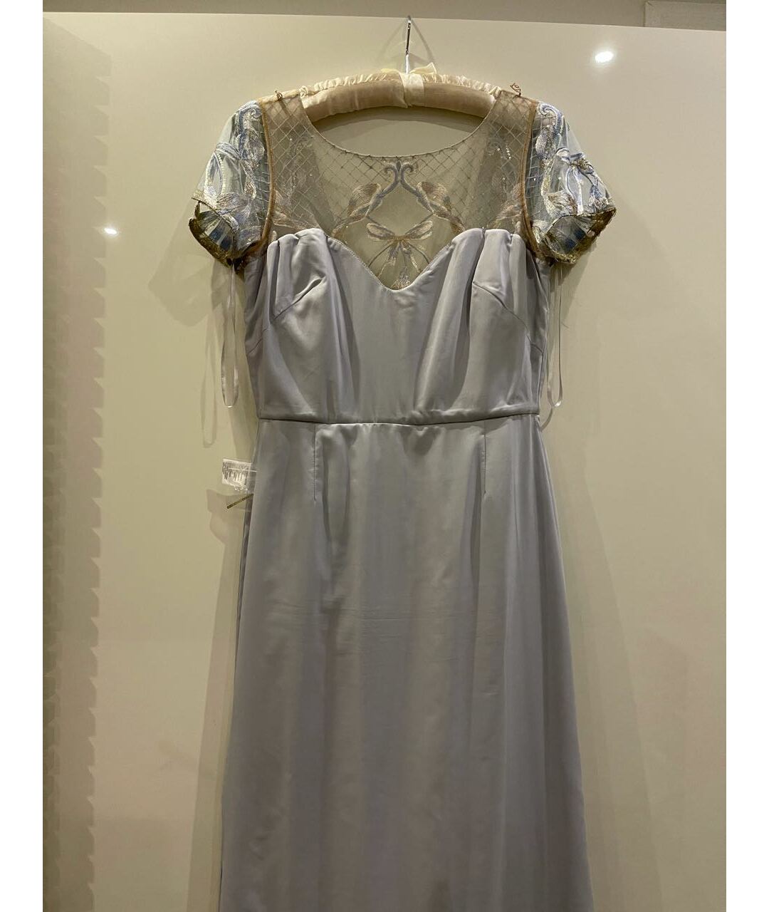 MARCHESA NOTTE Голубое вискозное вечернее платье, фото 3