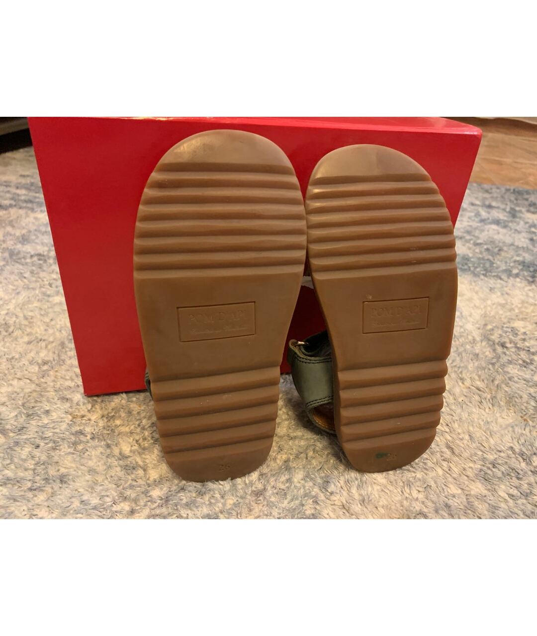 POM D'API Антрацитовые кожаные сандалии и шлепанцы, фото 3