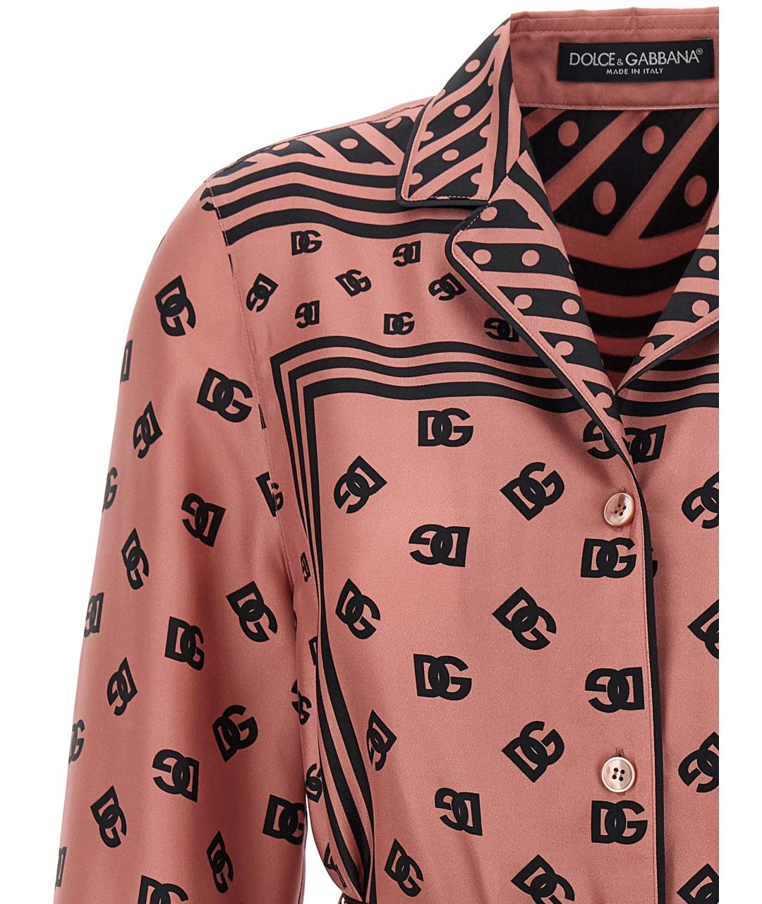 DOLCE&GABBANA Розовая шелковая блузы, фото 3