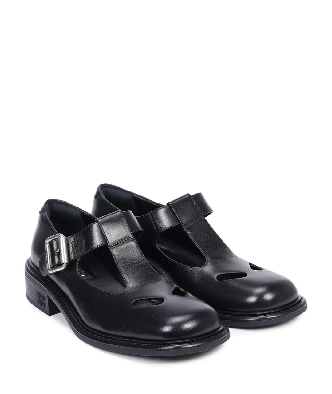 MIU MIU Черные кожаные туфли, фото 4