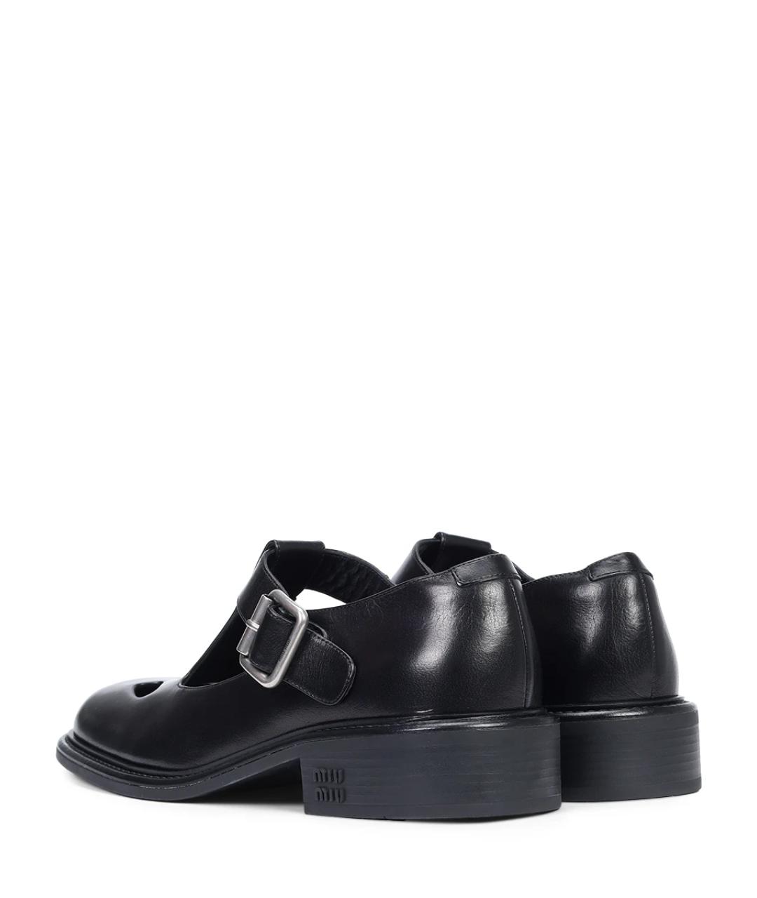 MIU MIU Черные кожаные туфли, фото 3