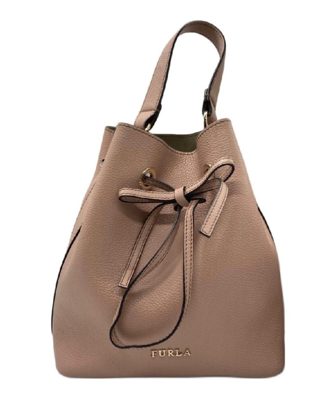 FURLA Бежевая кожаная сумка через плечо, фото 5