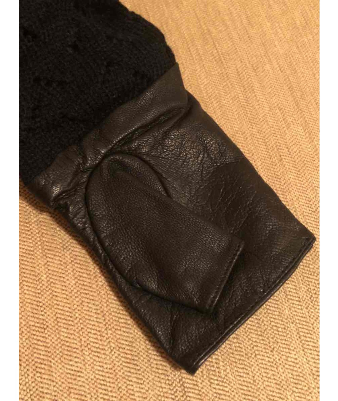 ROBERTO CAVALLI Черные кожаные перчатки, фото 2