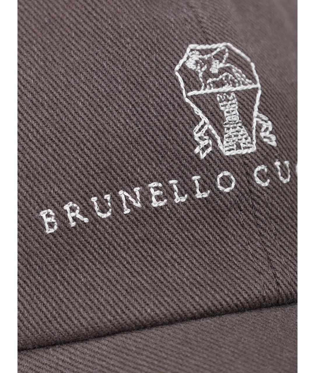 BRUNELLO CUCINELLI Коричневая хлопковая кепка/бейсболка, фото 3