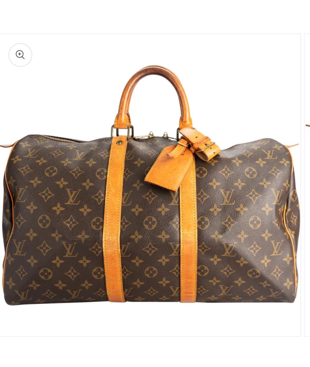 LOUIS VUITTON Коричневая кожаная дорожная/спортивная сумка, фото 1