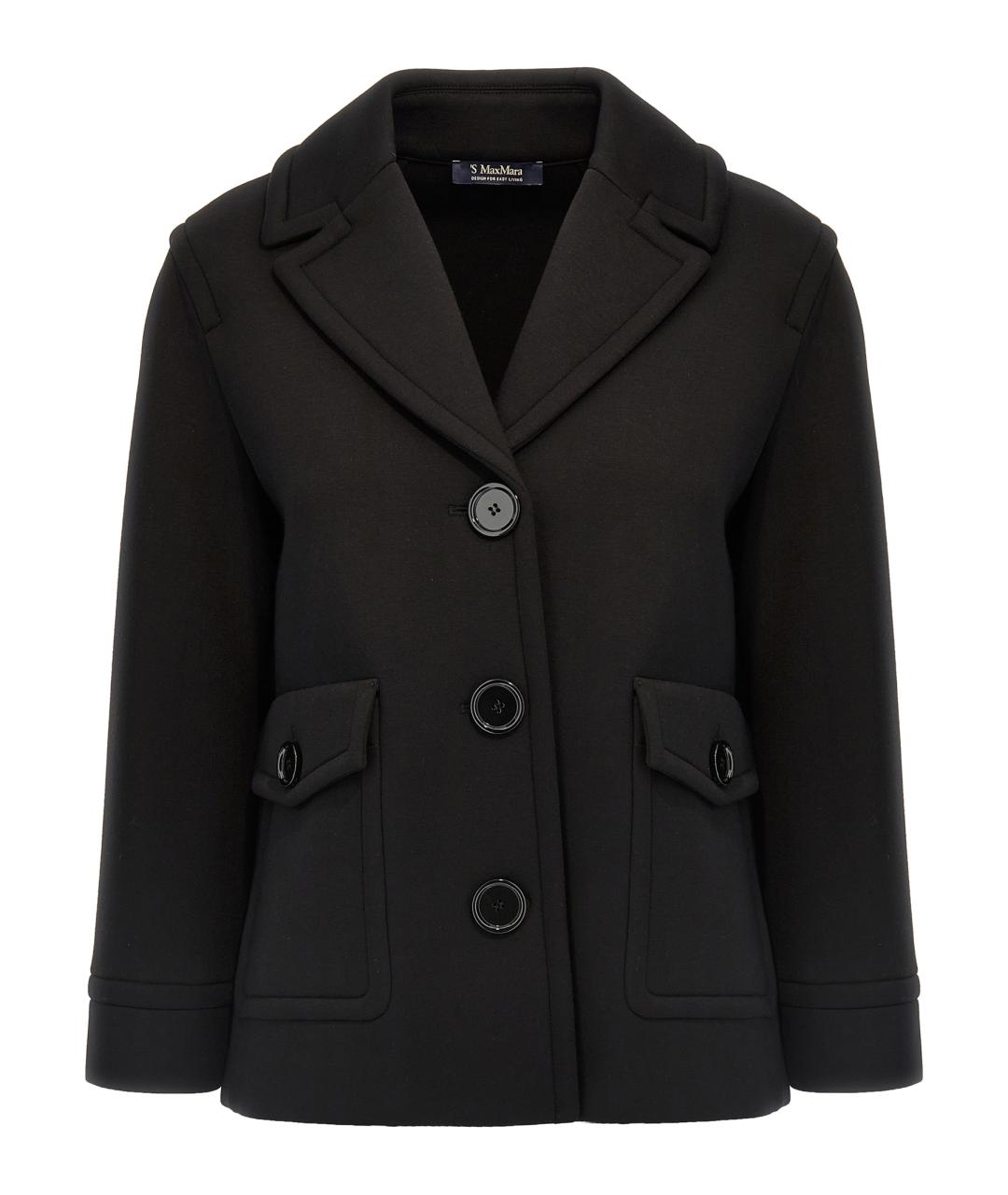 'S MAX MARA Черное вискозное пальто, фото 1